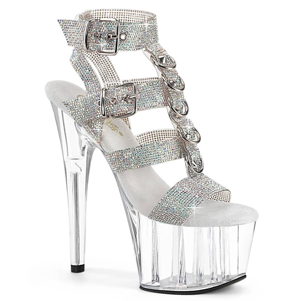 Pleaser - ADORE-756RS Ankle strap sandal, Pole dance shoes - Transparent/Transparent